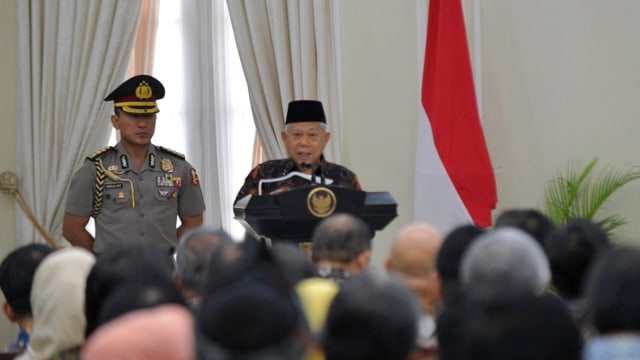 Wakil Presiden Ma'ruf Amin di acara penyerahan anugerah keterbukaan informasi badan publik di Istana Wapres, Jakarta, Kamis (21/11/2019). Foto: Kevin S. Kurnianto/kumparan