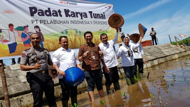 Komisaris Utama PT Pelabuhan Indonesia II (Persero) atau IPC ikut menanam bibit mangrove. Foto: Dok. Pelindo