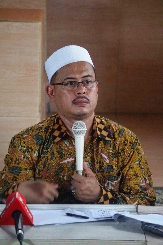 Slamet Maarif memberikan penjelasan terkait akan diselenggarakan reuni akbar 212 tahun 2019 di Sekretariat DPP FPI, Jakarta. Foto: Irfan Adi Saputra/kumparan