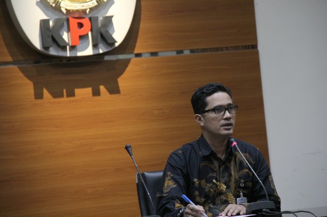 Juru bicara KPK, Febri Diansyah, saat konferensi pers di Gedung KPK, Jakarta, Kamis (21/11/2019). Foto: Nugroho Sejati/kumparan