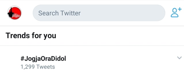 #JogjaOraDidol yang masuk dalam trending topics di Twitter. FOto: adn.