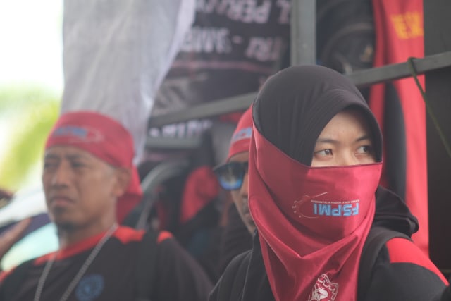 Demo buruh di Tanjungpinang. Foto : Ismail/kepripedia.com