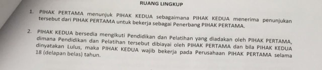 Klausul kontrak kerja Lion Air Group