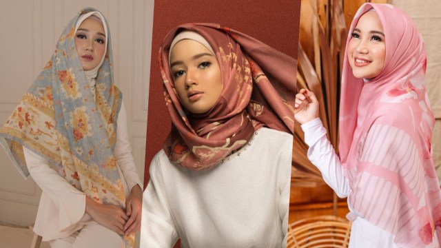 Rekomendasi hijab voal yang lagi tren. Foto: dok. Pelangi Asmara, Kami Idea, Elzatta Hijab
