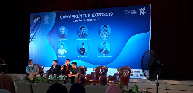 Talkshow bertajuk Dare to Be Inspiring dalam rangka Gamapreneur Expo 2019, Sabtu (23/11/2019). Foto: Dion