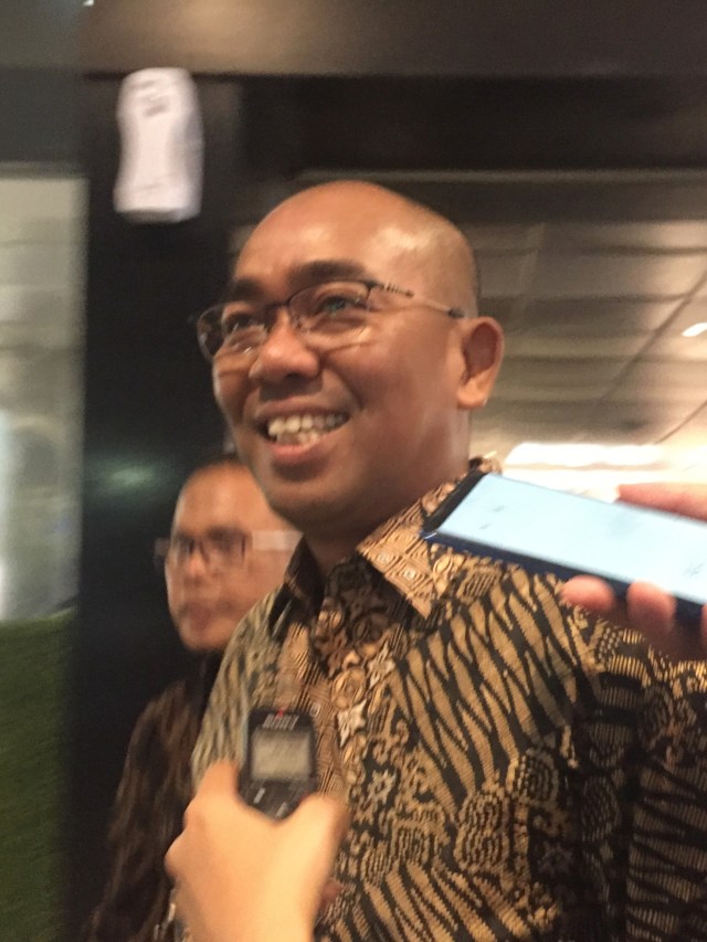 Wadirut Freeport Indonesia Orias Petrus Moedak Tiba di Kementerian BUMN, Senin (25/11).  Foto: Ema Fitriyani/kumparan 