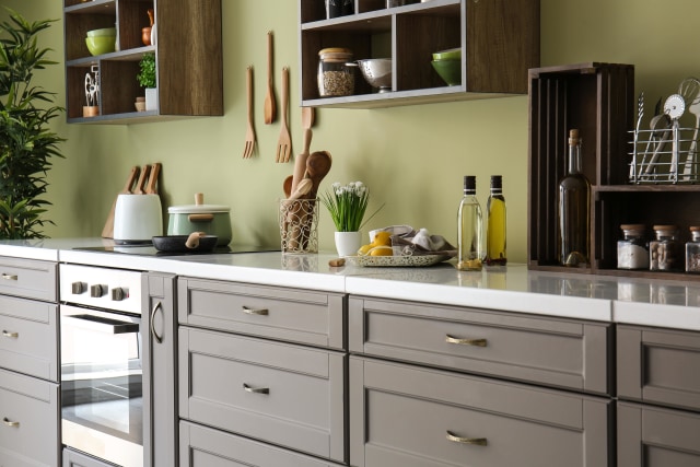 Ilustrasi dapur dengan warna hijau Foto: Shutterstock 