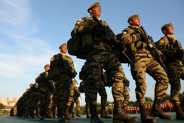 Ilustrasi tentara Filipina. Foto: AFP/TED ALJIBE