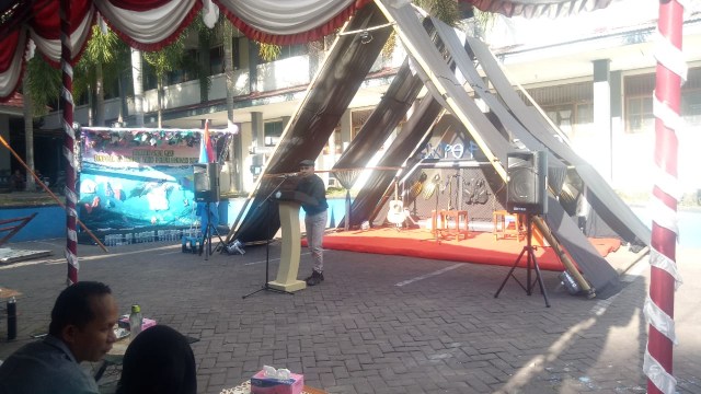 Dr. Halikuddin Umasangaji saat memberikan sambutan pada EXPO FPIK Unkhair 2019. Foto: Rajif Duchlun/cermat