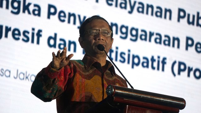 Menkopolhukam Mahfud MD hadiri Penganugerahan Predikat Kepatuhan Standar Pelayanan Publik Tahun 2019 di Jakarta, Rabu (27/11). Foto: Irfan Adi Saputra/kumparan