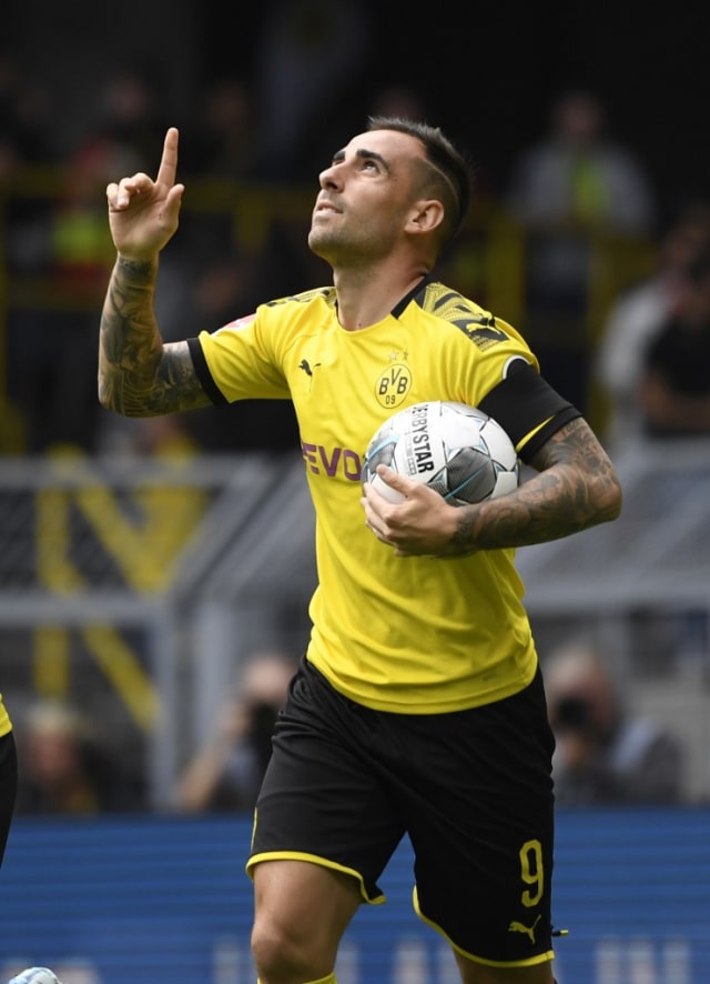 Penyerang Borussia Dortmund, Paco Alcacer.  Foto: Ina FASSBENDER / AFP