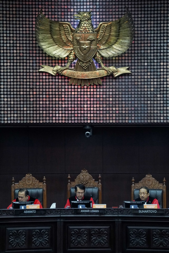 Suasana sidang putusan di Mahkamah Konstitusi, Jakarta.  Foto: Irfan Adi Saputra/kumparan
