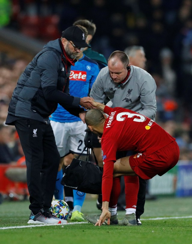 Fabinho Tavares mengalami cedera ligamen engkel. Foto: Reuers/Phil Noble