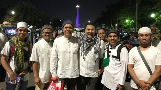 Ketua DPP PKS Mardani Ali Sera mengikuti Reuni 212 di Lapangan Monas, Jakarta, Senin (2/12).
 Foto: Dok. Mardani Ali Sera