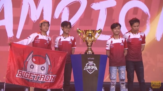 Tim eSports Bigetron RA berhasil menjadi juara di PMCO Fall Split Global Final 2019. Foto: PUBG Mobile/YouTube
