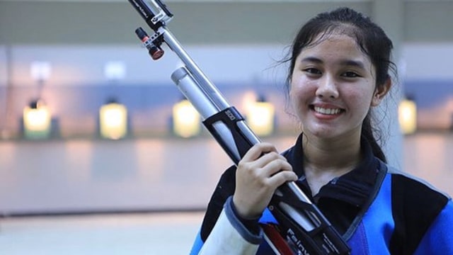 Vidya Rafika, atlet Indonesia di cabor menembak putri. Foto: Dok. SEA Games 2019