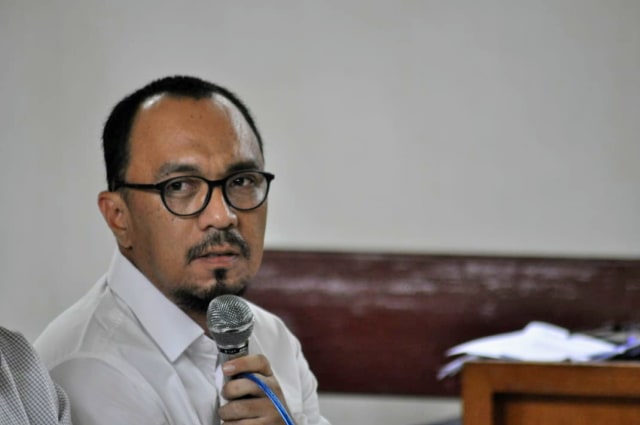 Eflin Muchtar saat menjadi saksi kasus dugaan suap Bupati Muara Enim (non aktif) Ahmad Yani di Pengadilan Negeri Palembang. (foto: istimewa)