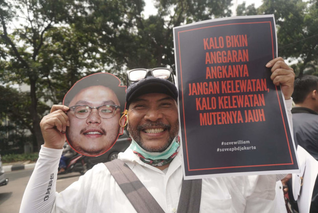 Aksi Mendukung Transparansi APBD di DPRD Jakarta