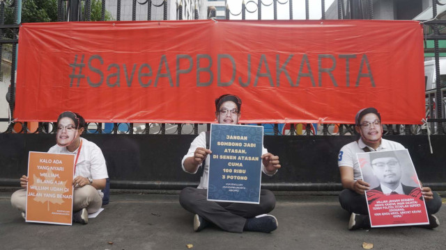 Aksi Mendukung Transparansi APBD di DPRD Jakarta