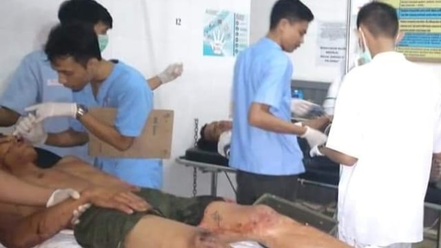 Korban pembacokan di BPN Palu. Foto: Humas polres Palu