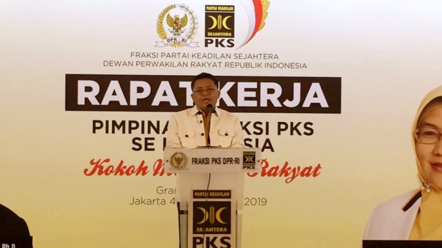 Presiden PKS Sohibul Iman di Rapat Kerja PKS, Kamis (5/12/2019). Foto: Muhammad Darisman/kumparan