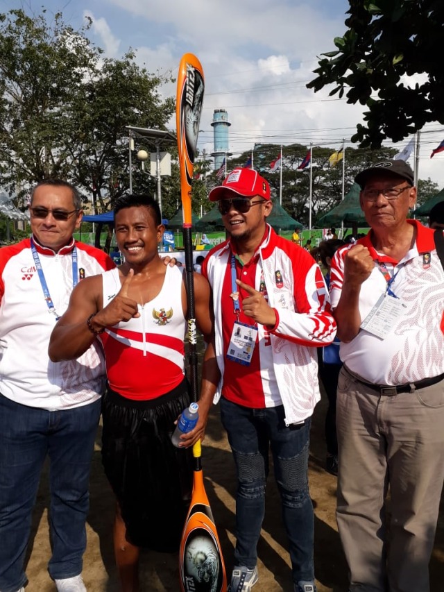 Maizir Ryondra, atlet Kano Indonesia memenangi medali emas di SEA Games 2019. Foto: NOC Indonesia