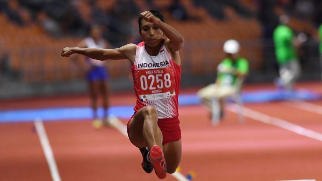 Atlet atletik Indonesia, Maria Natalia Londa.  Foto: ANTARA FOTO/Nyoman Budhiana