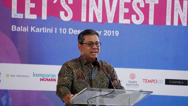 Wakil Menteri Keuangan, Suahasil Nazara di acara Summit On Girls di Balai Kartini, Jakarta.
 Foto: Irfan Adi Saputra/kumparan