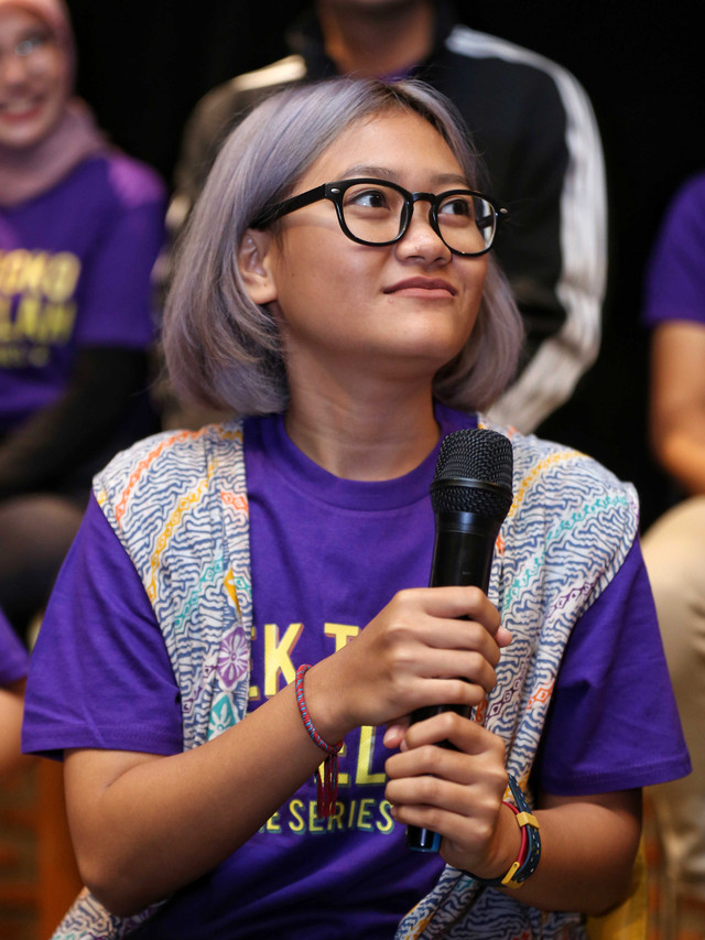 Aci Resti saat konpers 'Cek Toko Sebelah' series di kawasan Wijaya, Jakarta, Kamis (12/12/2019). Foto: Ronny
