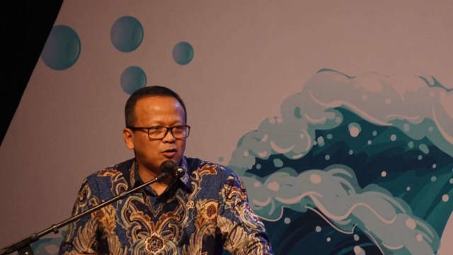 Menteri KKP Edhy Prabowo menghadiri Marine and Fisheries Business Invesment Forum (MFBIF), Jumat (13/12). Foto: Fanny Kusumawardhani/kumparan