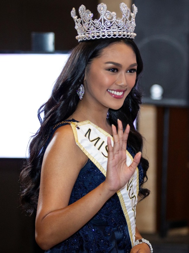 Miss Indonesia 2019 Princess Mikaela Audry Megonondo. Foto: ANTARA FOTO/Dhemas Reviyanto