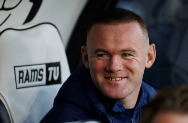 Wayne Rooney, pelatih sekaligus pemain Derby County. Foto: Action Images via Reuters/Craig Brough