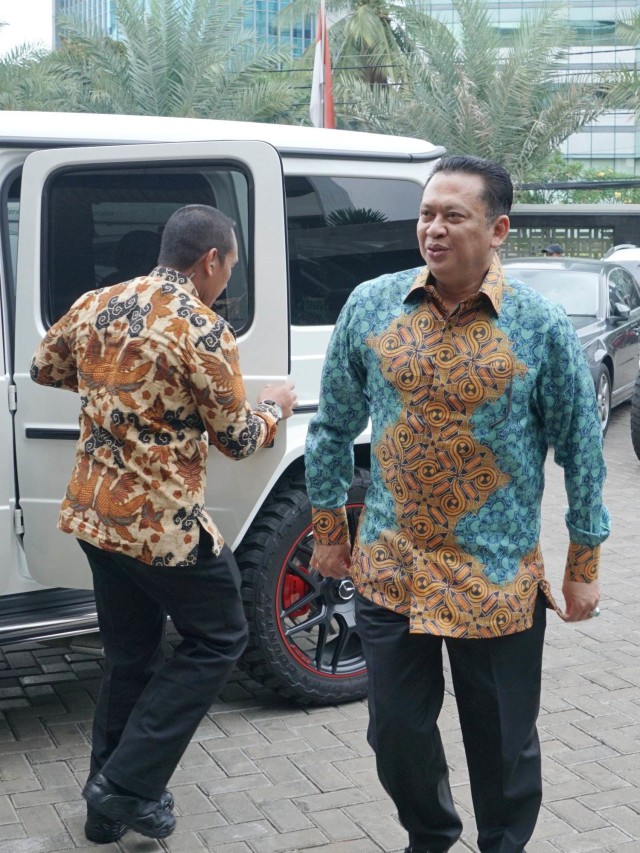 Ketua MPR RI Bambang Soesatyo, tiba di kantor PP Muhammadiyah. Foto: Helmi Afandi Abdullah/kumparan