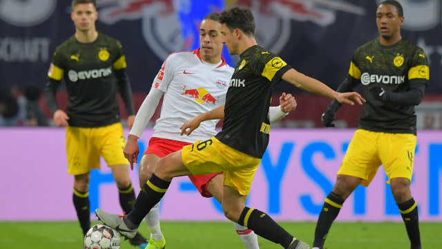 Pertandingan RB Leipzig vs Borussia Dortmund (Foto: REUTERS/Matthias Rietschel)