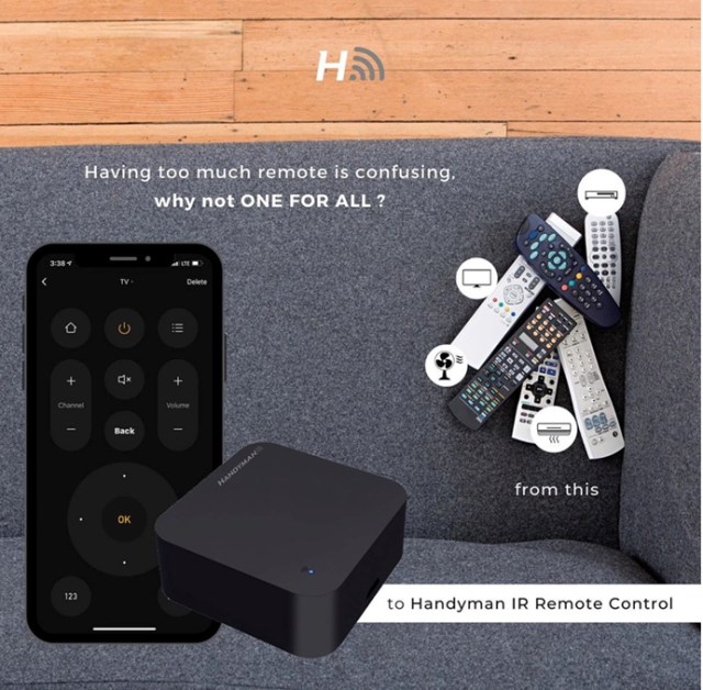 ﻿Handyman Smart IR Remote Control, perangkat mungil untuk menggantikan remote konvensional anda menjadi aplikasi | Photo by @handyman_id on Instagram
