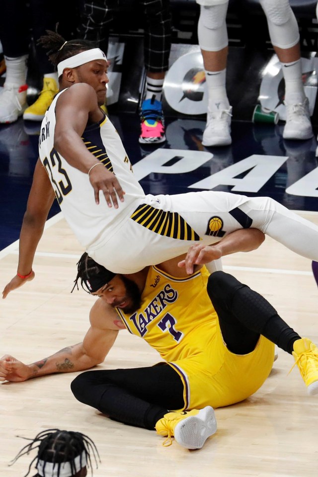 Pertandingan NBA 2019/2020 antara Los Angeles Lakers dan Indiana Pacers.  Foto: Brian Spurlock-USA TODAY Sports