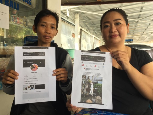 Jovania Imanuel Calvary selaku Ketua Bali Animal Defender (kanan) saat membuat laporan ke Polda Bali (KAD)