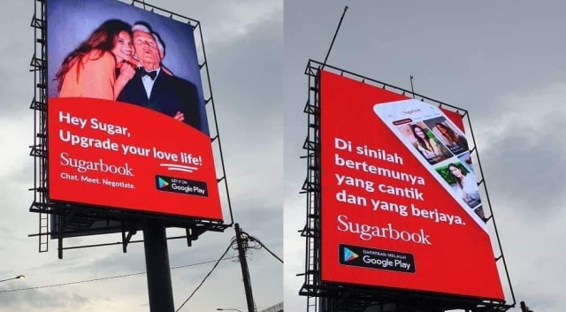 Iklan Sugarbook (Foto: Twitter @mkhairulazri)