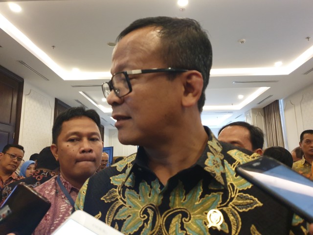 Menteri Kelautan dan Perikanan, Edhy Prabowo, menghadiri Rapat Kerja Teknis Ditjen Penguatan Daya Saing Produk Kelautan dan Perikanan di Yogyakata, Kamis (19/12/2019). Foto: atx.
