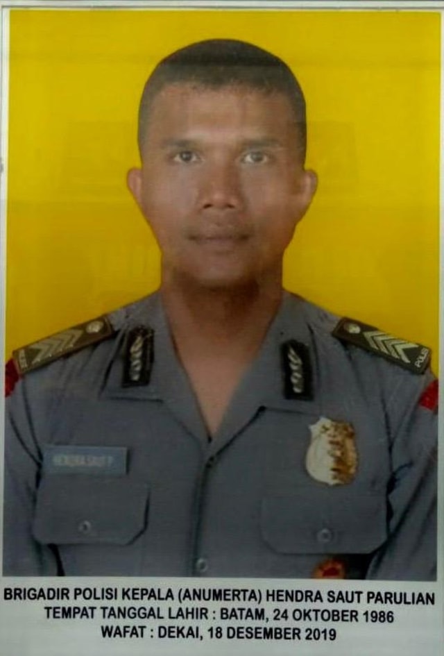 BRIGADIR Polisi Kepala Anumerta Hendra Saut Parulian Sibarani. 