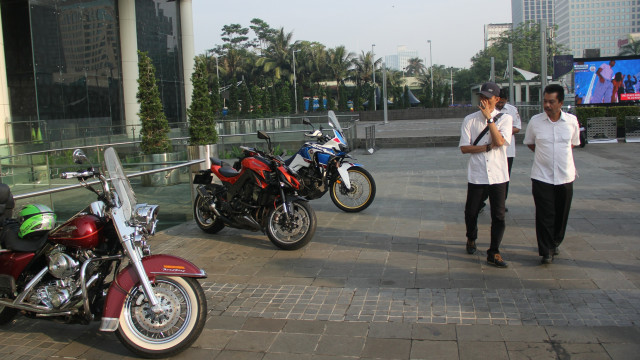 Sejumlah motor gede (Moge) yang terparkir di Senayan City, Jakarta, Minggu (22/12). Foto: Nugroho Sejati/kumparan 