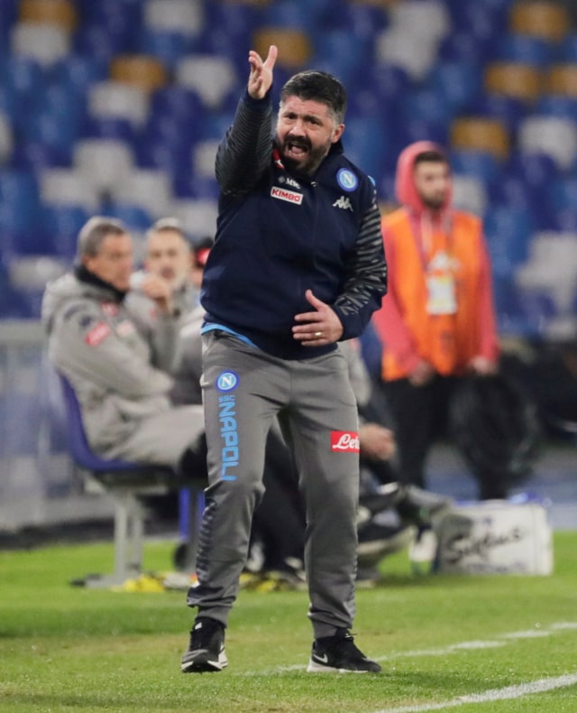 Gennaro Gattuso, pelatih Napoli. Foto: Reuters/Ciro De Luca