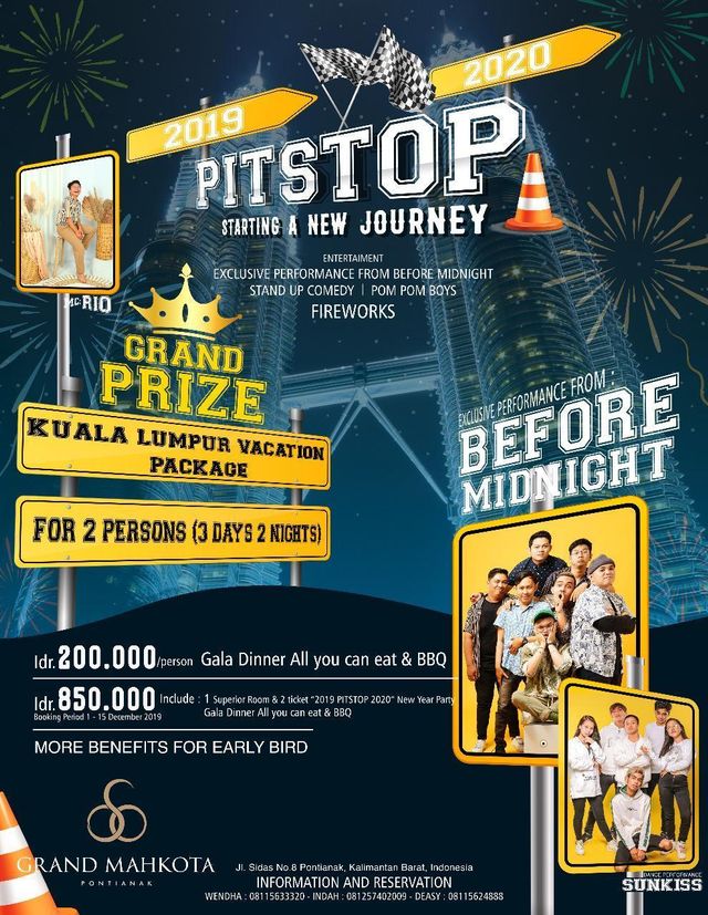 Grand Mahkota Hotel Pontianak gelar perayaan malam Tahun Baru dengan tema “PITSTOP”. Foto: Dok. Hi!Pontianak