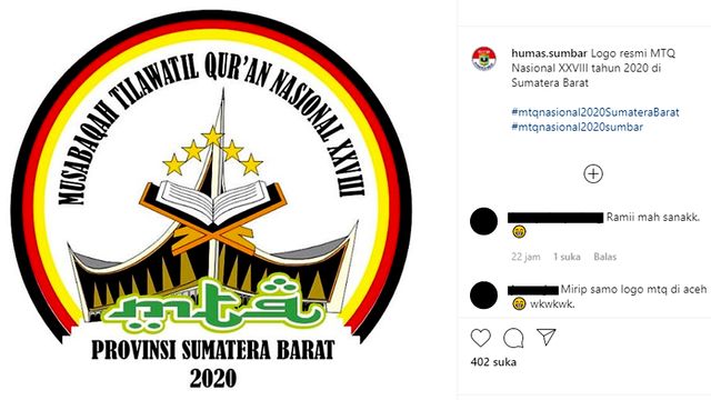 Logo MTQ Nasional yang diposting di akun instargram resmi milik Humas Pemprov Sumbar (Foto: Screenshot Postingan IG)