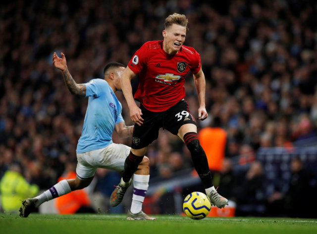 Scott McTominay di laga vs Manchester City. Foto: Reuters/Phil Noble