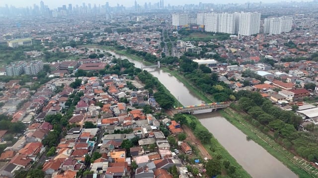 Patauan banjir Jakrta dari udara (Dok; BNPB)