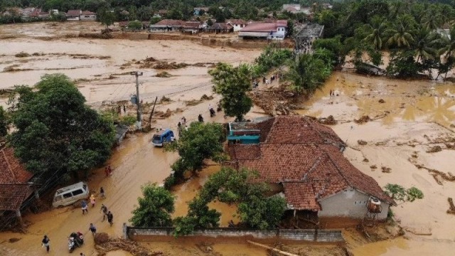 Foto udara dampak banjir bandang di Kabupaten Lebak, Banten. Foto: Dok. Istimewa