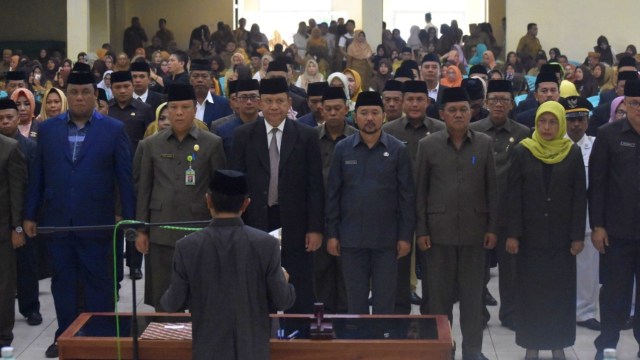 Pelantikan pejabat di lingkungan Pemerintah Kabupaten Gorontalo. Jumat, (3/1). Foto : Humas Pemkab 