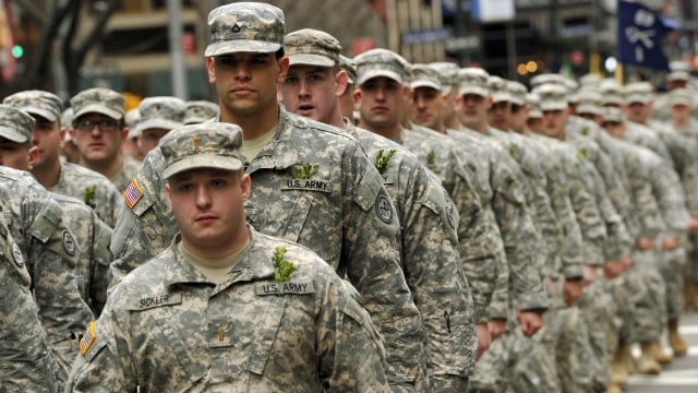 Ilustrasi tentara Amerika Serikat.  Foto: AFP/TIMOTHY A. CLARY 