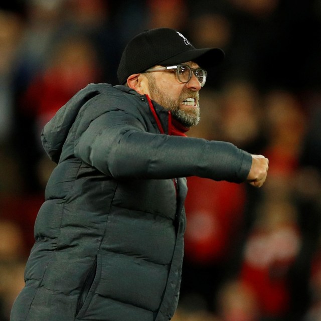 Aksi Juergen Klopp selepas laga Liverpool. Foto: REUTERS/Phil Noble